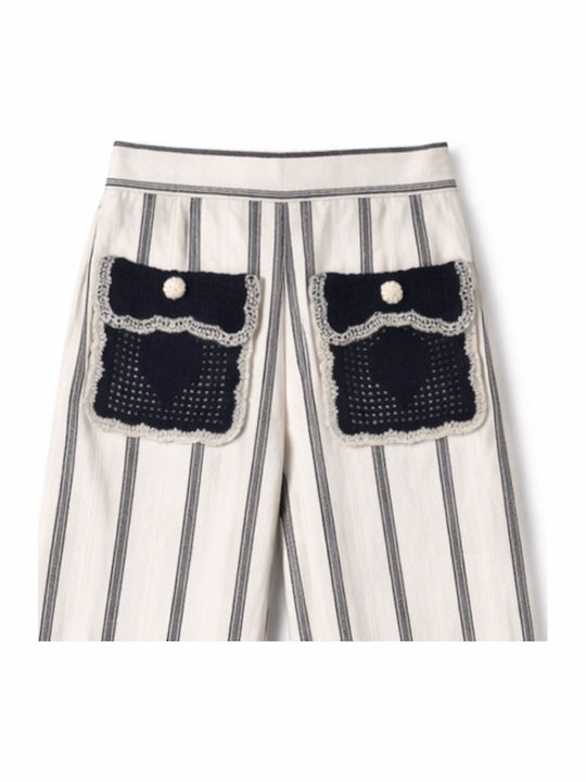 Pantaloni din Material Textil pentru Copii alb