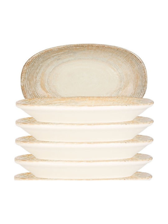 Bonna Bonna Servierplatte Oval aus Porzellan Beigefarben 34x34cm