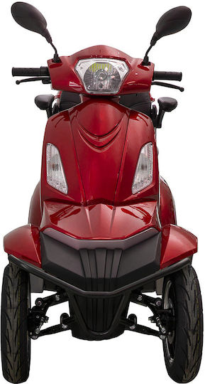 Scooter Motocicletă Electrică Cvadruciclu cu Putere de 1000W cu Viteză Maximă de 25km/h Autonomie de 60km Culoare Roșie