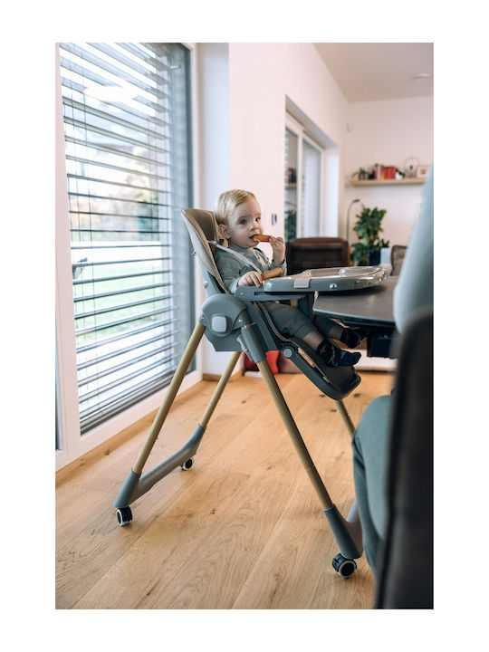 FreeOn And Foldable Baby Highchair With Adjustable Height Brown