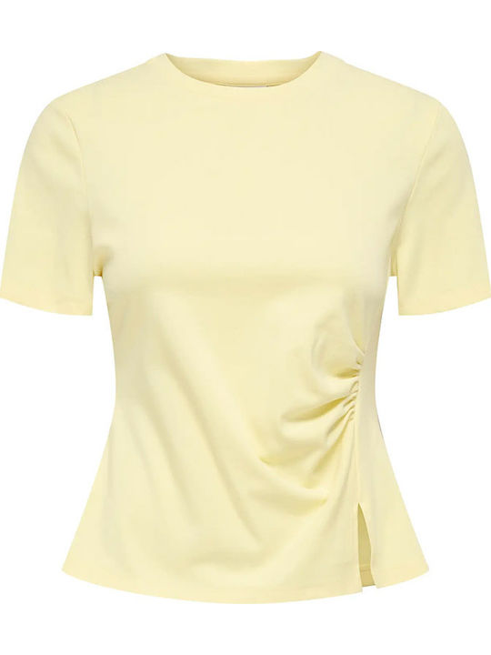 Women's Cotton Short Sleeve Blouse Yellow