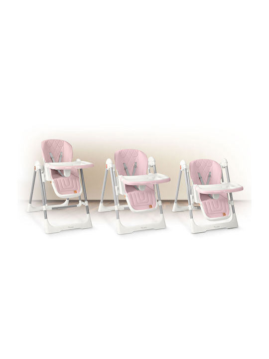 Nukido Elite Klappbarer Baby Hochstuhl 3 in 1 mit Höhenverstellbar Rosa