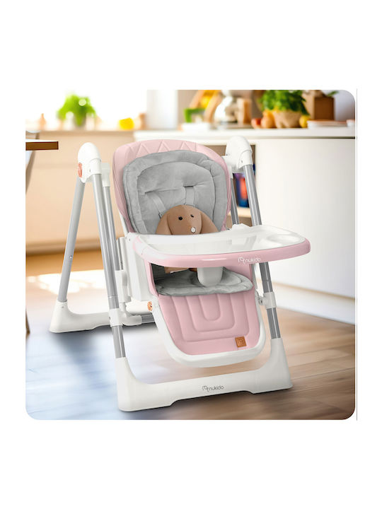 Nukido Elite Klappbarer Baby Hochstuhl 3 in 1 mit Höhenverstellbar Rosa