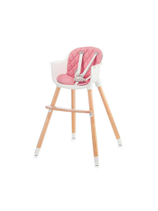 Kinderkraft Sienna Scaun Înalt De Masă Bebe 2 În 1 Cu Înălțime Reglabilă Roz