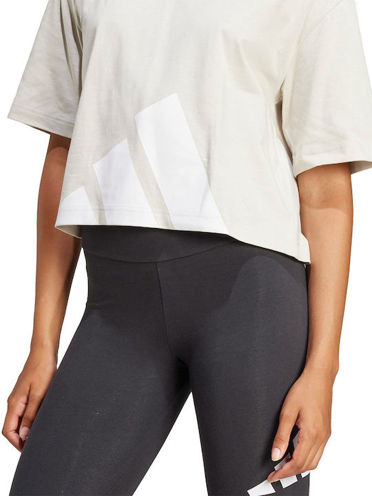 Damen Sport Überdimensionale T-Shirt Beige