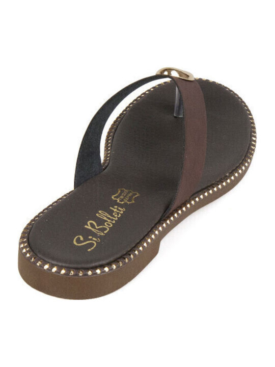 Leather Women's Flat Brown Sandals