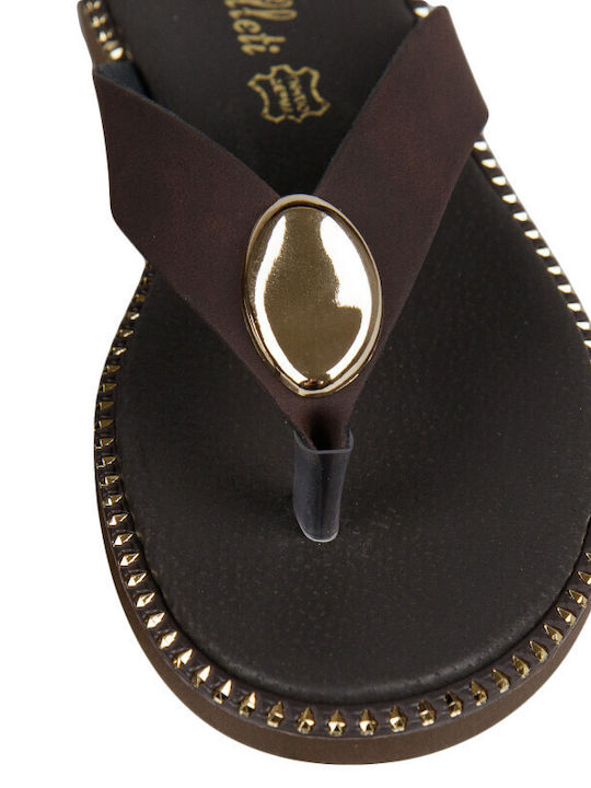Leather Women's Flat Brown Sandals
