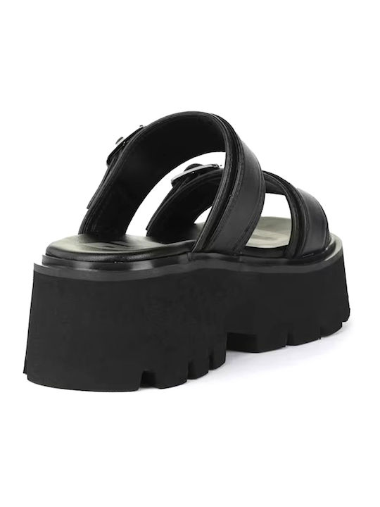 Damen Flache Sandalen Schwarz