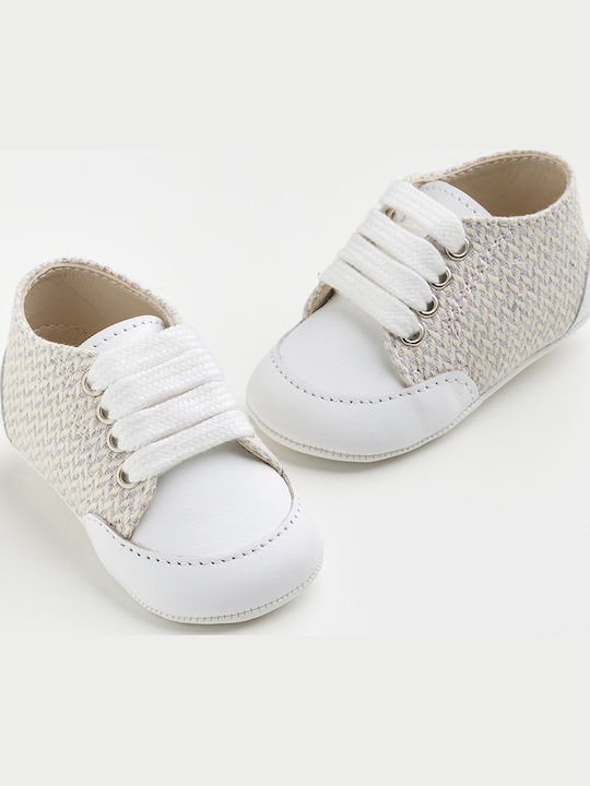 Ever Kid Βαπτιστικά Δερμάτινα Sneakers Αγκαλιάς Λευκά