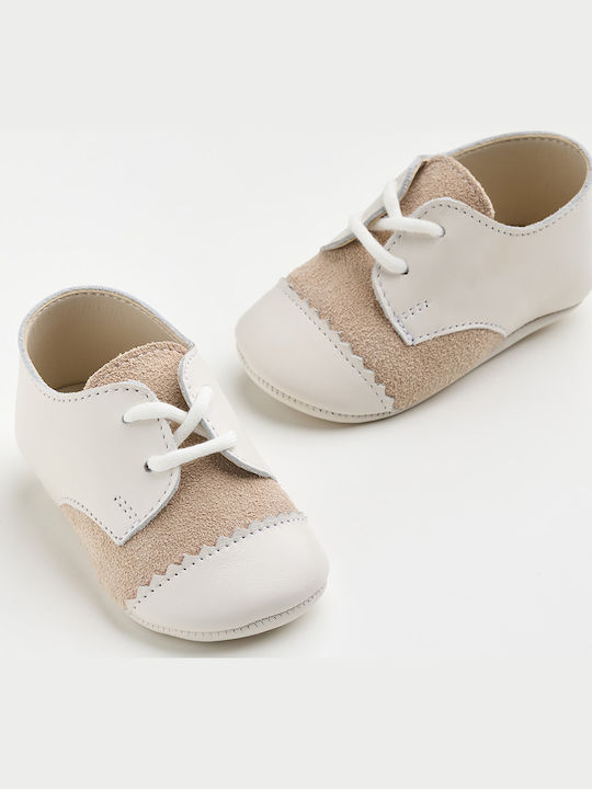 Ever Kid Βαπτιστικά Δερμάτινα Sneakers Αγκαλιάς Εκρού