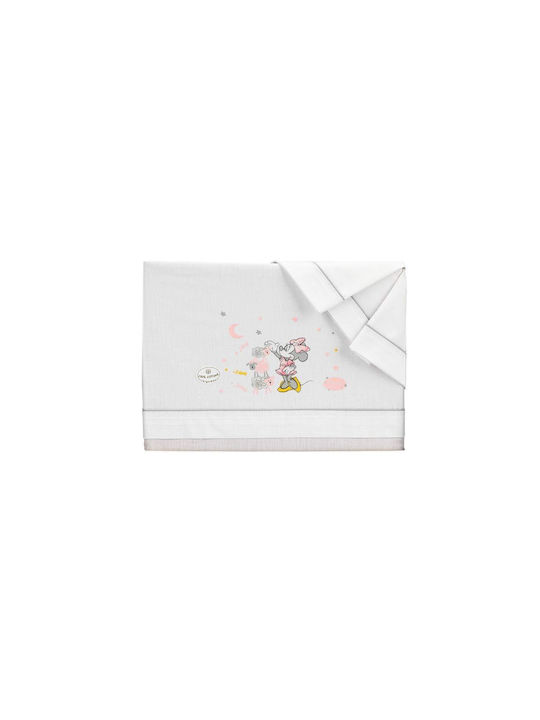 Interbaby Minnie Seturi de cearșafuri pentru bebeluși Pentru Patut Bumbac cu Cauciuc Albe 80x140buc 3buc