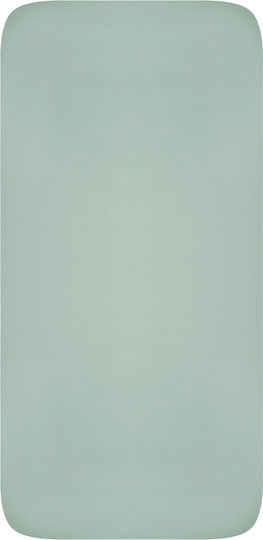 Baby Oliver Детски Чаршаф За Количка Памучен с Ластик Мента 70x140см