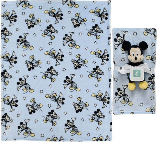 Dimcol Κουβέρτα Αγκαλιάς & Λίκνου Mickey με Ζωάκι 75x100εκ. 2τμχ