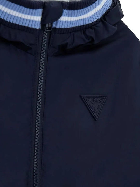 Kids Casual Short Windproof Blue Jacket