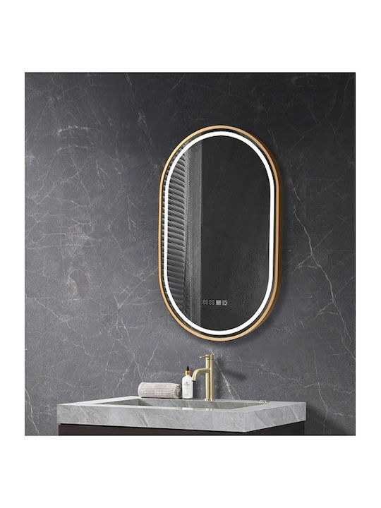 Badezimmerspiegel LED Berührung Mirrorlux Helios S-4971g Oval 900x600mm Gold