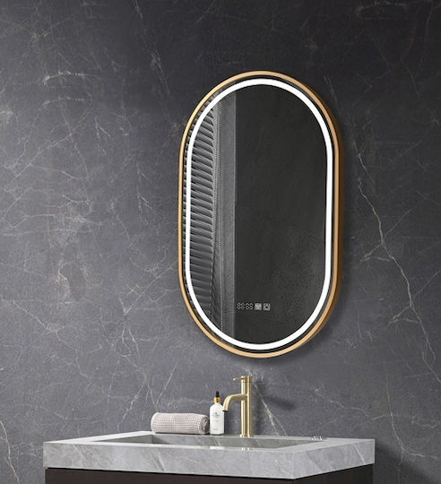 Badezimmerspiegel LED Berührung Mirrorlux Helios S-4971g Oval 900x600mm Gold