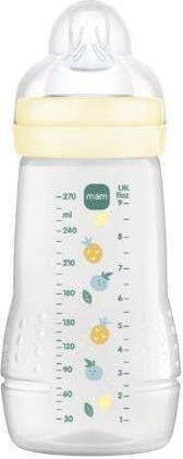 Mam Plastic Baby Bottle Easy Active Anti-Colic with Silicone Nipple for 2+ months Beige Bee-Hedgehog - Beige 270ml 360S
