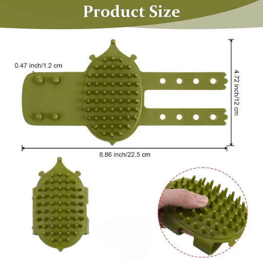 Cat Brush-Scraper Silicone Self-Grooming Strap Green