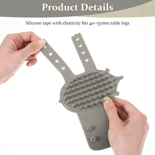 Cat Brush Scraper Silicone Self Grooming Strap Grey