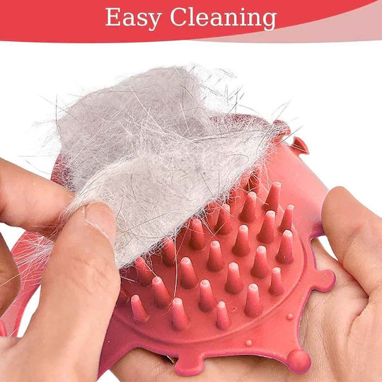 Cat Brush Scraper Silicone Self Grooming Strap Pink