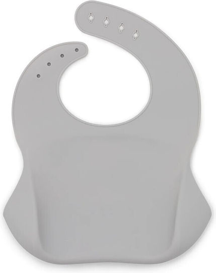Noui Noui Ice Cream Waterproof Bib Silicone with Button & Pocket Gray for 4 m+