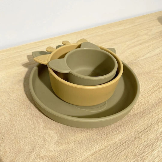 Nuuroo Baby Food Plate Benni Made of Silicone Yellow 3 Pieces