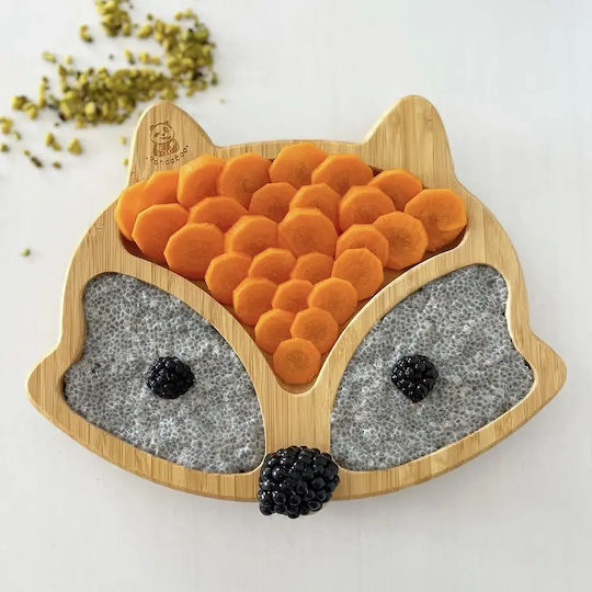 Pandaboo Baby Food Plate made of Bamboo Purple
