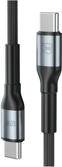 3MK Hyper USB 2.0 Cable USB-C male - USB-C 60W PD Μαύρο 0.5m