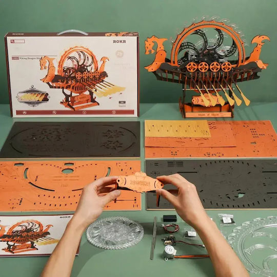 Robotime Играчка За Строене Дървена Викинг Драконов Кораб За Деца 14+ Години