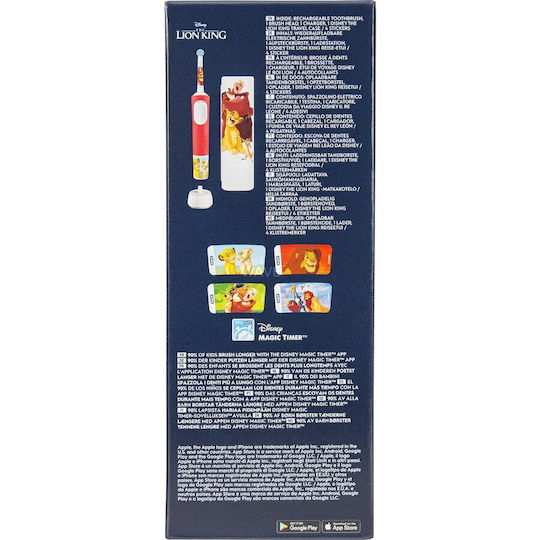 Oral-B Vitality Pro Children's Electric Toothbrush for 3+ Years Lion King with Travel Case
