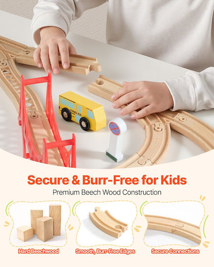 Vevor Wooden Train Set for Ages 3+