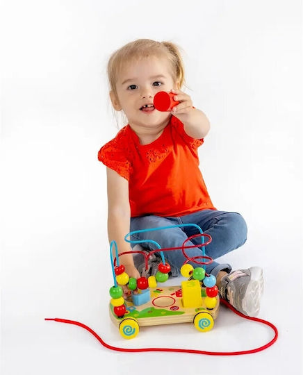 Spielmaus Pull-Along Toy Sliding Pre-writing made of Wood with Sounds for 12++ Months