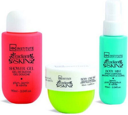 IDC Institute Radiant Skin Bath Travel Set Travel Set for Body Cleaning & Brightening 4 Pieces
