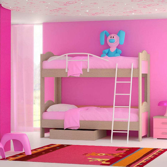Kinderbett Koje Einzeln Rosa für Matratze 90x190cm