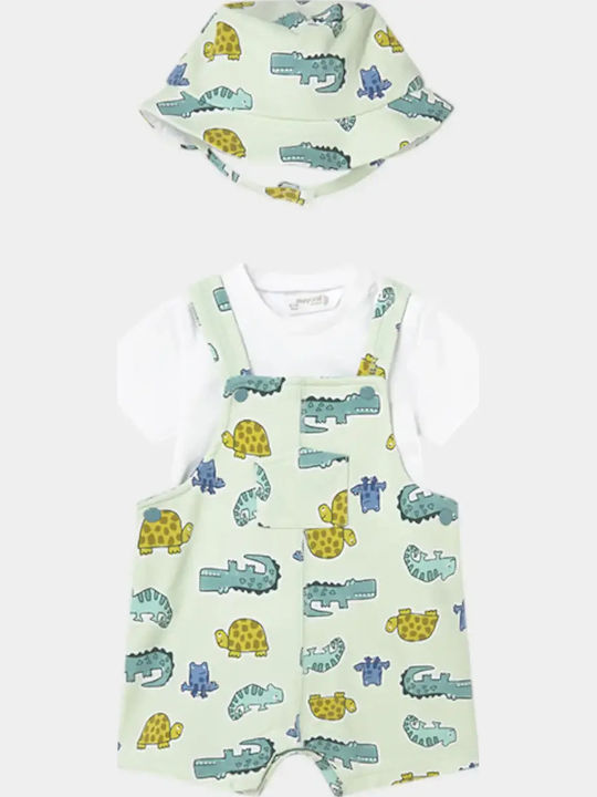 Kids Set With Dungarees Summer 3 Pieces Green