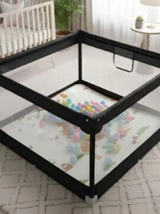 ForAll Πάρκο με Στρώμα Μαύρο 120x120cm