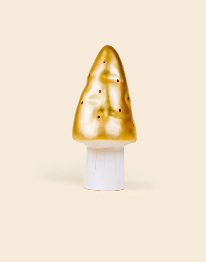 Egmont Led Kids Decorative Lamp Bedside Lamp Mushroom Gold 15x15x28εκ.