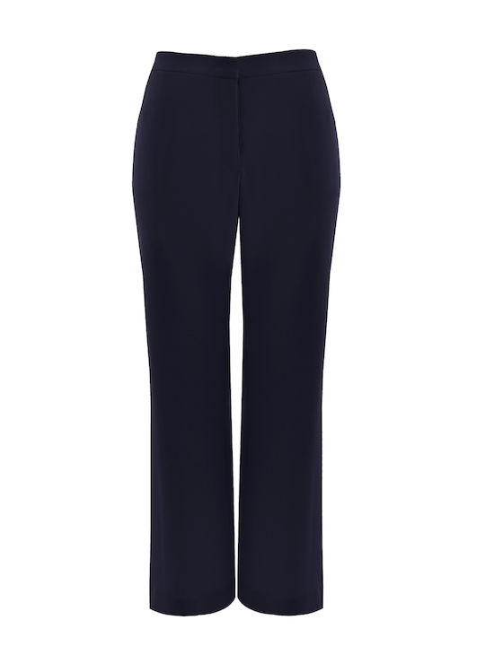 Pantaloni Dama Albastru Stil Costum Fit Relaxed 0003.2566.N.W-dark-blue