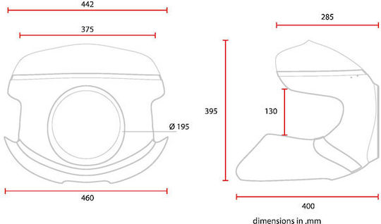 C-racer Μάσκα Φαναριού Μοτοσυκλέτας Cafe Racer Universal Μαύρη Mask No 7.2