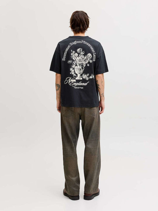 Jack & Jones Тениска С Кръгло Деколте Черна