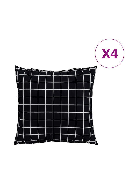 vidaXL Sofa-Kissen Schwarzes Karomuster 40x40cm