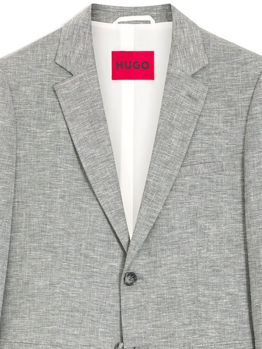 Summer Men’s Suit Jacket with Slim Fit Gray
