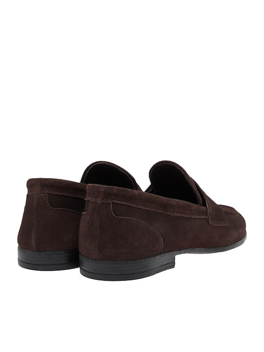 Suede Ανδρικά Loafers σε Καφέ Χρώμα