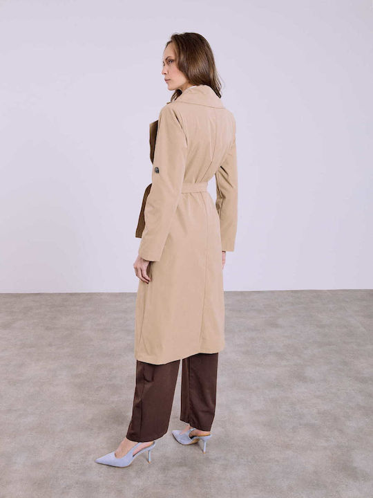 Celestino Women's Trench Coat Detachable Belt Camel