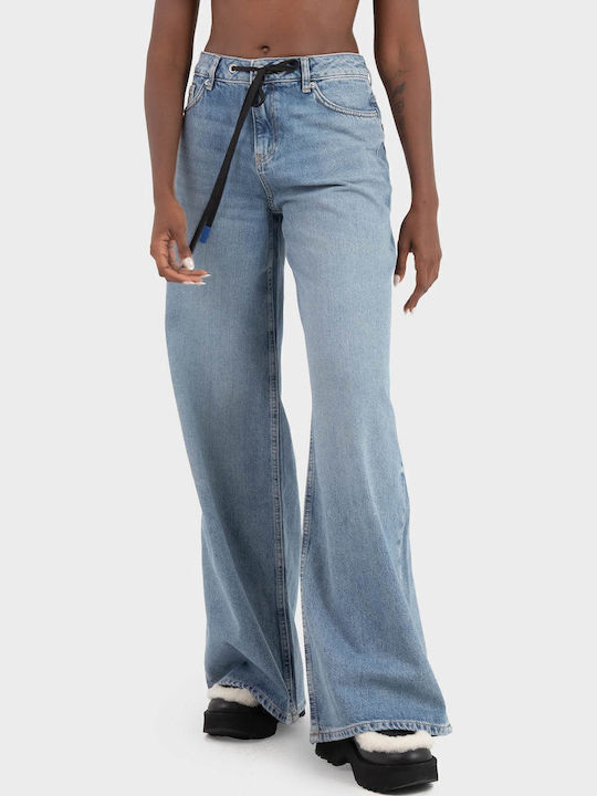 Women's Jean Trousers in Baggy Line Light Aged Denim