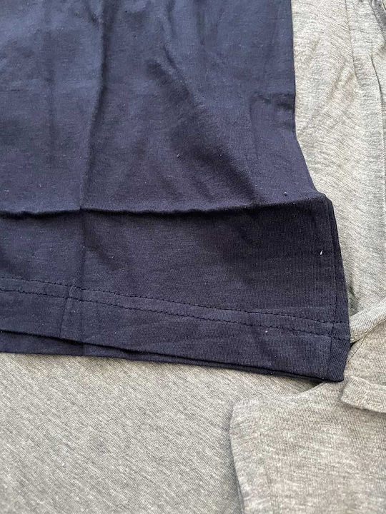 Enrico Coveri Sommer Herrenpyjama Bluse Marineblau