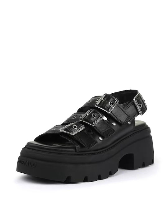Buffalo Black Sandals