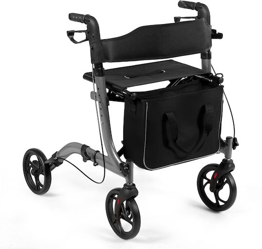 Costway Foldable Wheeled Aluminum Walker Gray