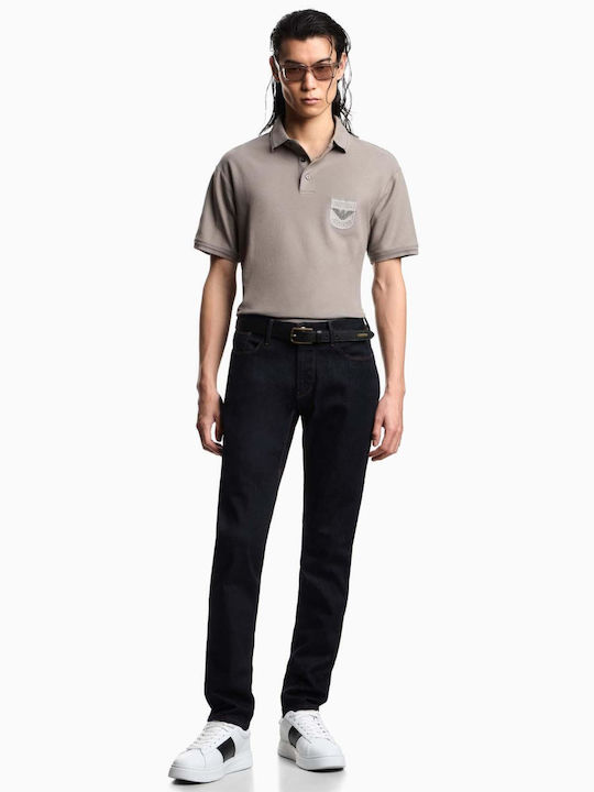 Men's Slim Fit Elastic Blue Jeans Pants
