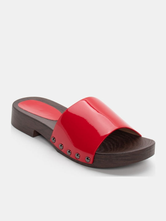 Flat Mules σε Κόκκινο Χρώμα